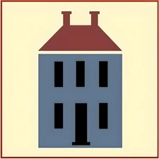 SALTBOX -3  STENCIL - PRIMITIVE Vintage Colonial Farmhouse - The Artful Stencil