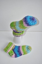 Handgestrickte bunte klobige Wollstiefelsocken (2)