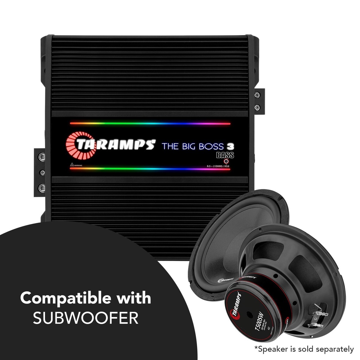 Taramps THE BIG BOSS 3 BASS （0.5~2Ω）アンプ USA DEALER- Taramps The Big Boss 3 Bass Black Amplifier