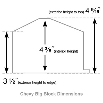 Big Block Chevy 454 Tall Valve Covers Orange With Raised Logo