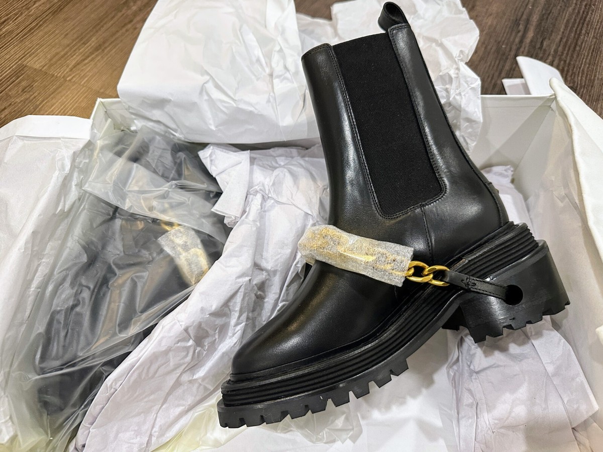 SANDRO - Ankle boots with notched sole and chain (EU 36) | eBay