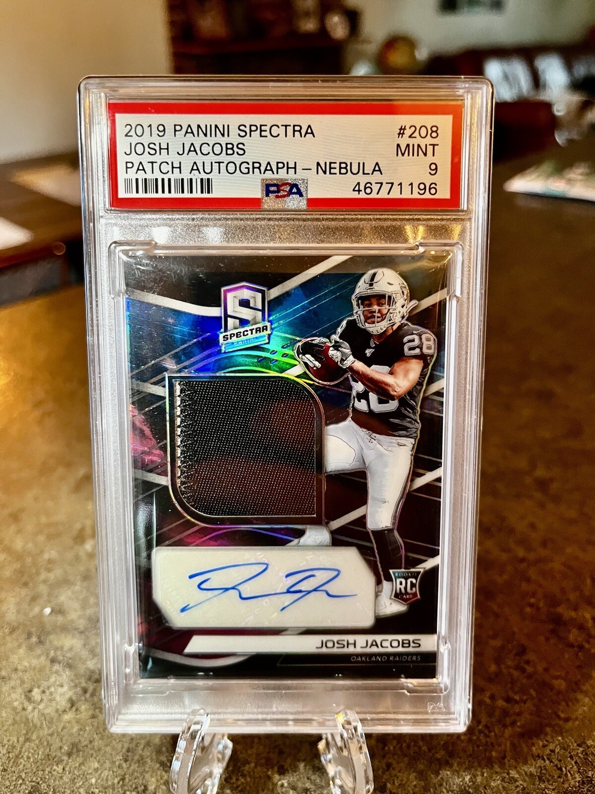 Josh Jacobs Panini Spectra #208 Patch Autograph-Nebula