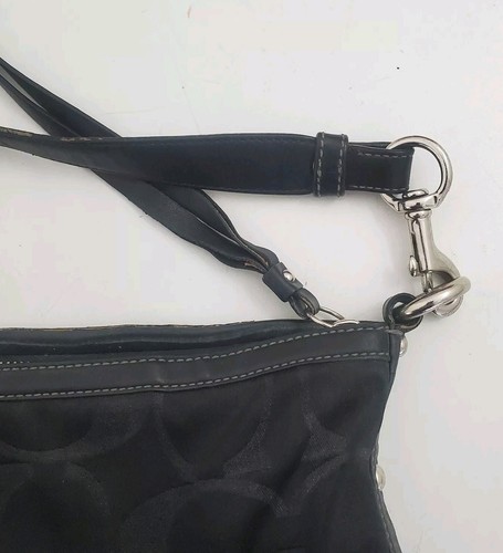 Authentic Coach Black Monogram 12" Canvas Bag / NEEDS CLEAN PARTS REPAIR - Picture 4 of 24