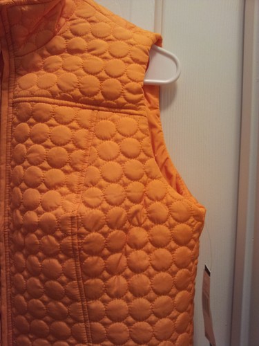 Womens Clemson Orange Fashion Vest Size Medium Zip Front Snap Pockets Polyester - Picture 6 of 12