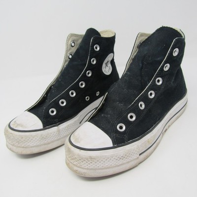 Converse All Star High Top Platform Sneakers Women's US 8 Black Canvas Shoes