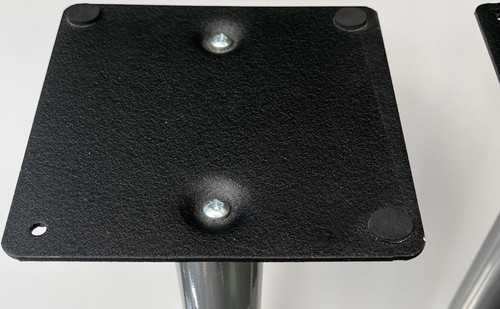 Pair Apollo Speaker Stands 60cm 24 Inches Tall Square Grey Silver - Picture 4 of 11