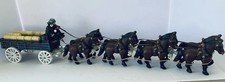 Cast Iron Budweiser Horse Team and Wagon with Barrels  2 Drivers No Dog Vintage