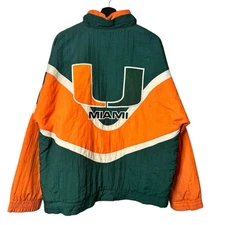 90’s Miami Hurricanes Zip Up Jacket Sz M (A1595) Vintage Apex One Starter