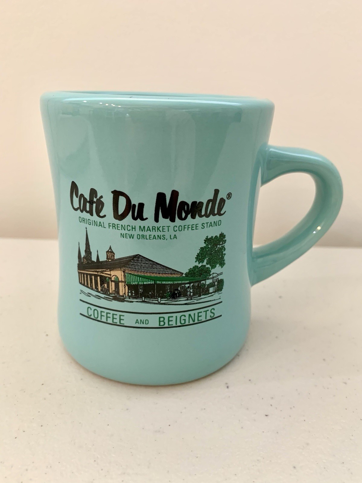 Cafe Du Monde Coffee Mug New Orleans Light Green Cup Beignets French Quarter