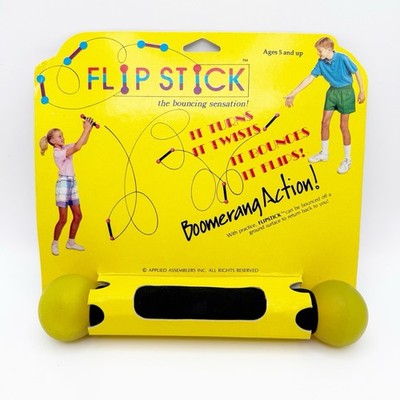 Vintage 90s Flip Stick Skill Toy Retro fidget Yellow Ends Superball Baton NOS