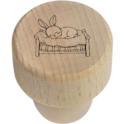Flaschenverschluss / Korken aus Holz 19 mm ''Schlafender Hase'' (BS00035276)