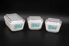 Vintage 3 Pyrex Amish Butterprint Refrigerator Dish Lot with Lids 0501 0502