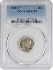 1920-D Mercury Silver Dime MS63FB PCGS