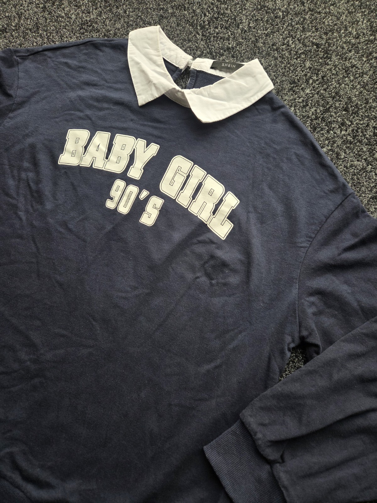 Baby Girl 90’s Slogan Collared Long Sleeve Top Shein Size L. image 4