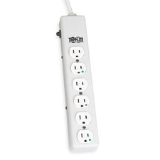 TRIPP LITE PS-606-HG Outlet Strip,6 Outlet,15A,13-3/4" L,Wht 1AYB4