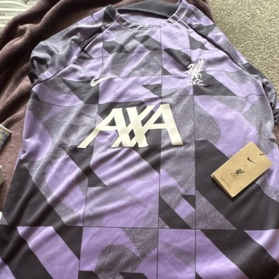 Nike Liverpool AXA Purple Black Soccer Jersey Official Licensed Football Shirt