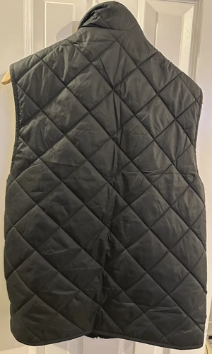 Andrew Marc Quilted Fleece Collar Zip Vest Mens S Black Polyester EUC image 4