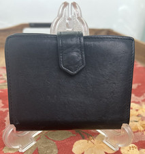 Vintage Textan Women&rsquo;s Black Leather Snap Folding Wallet Lady 880 Never Used