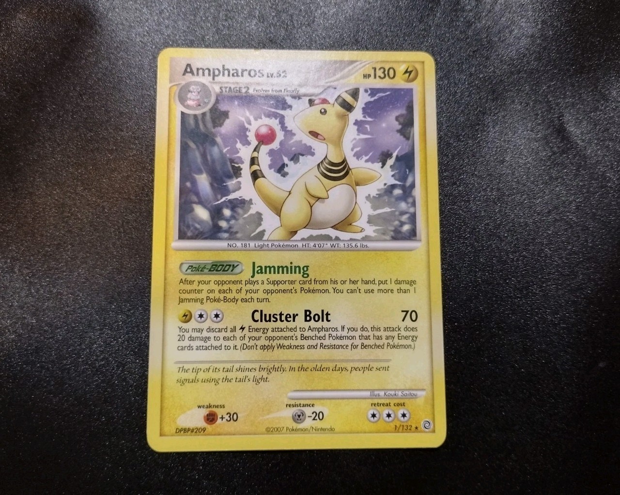 Ampharos 1/132 Non-Holo Rare Deck Exclusive Secret Wonders Pokemon Card MP