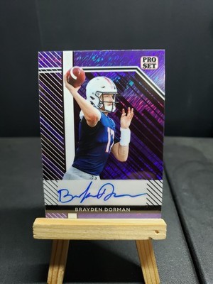 Brayden Dorma Auto Leaf Metal Pros Set Football Purple Shimmer Autograph 7/8 SSP