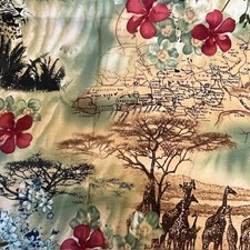 Alexander Henry De Leon Design Cotton Serengeti Blooms Giraffe 2003 28" x 44"