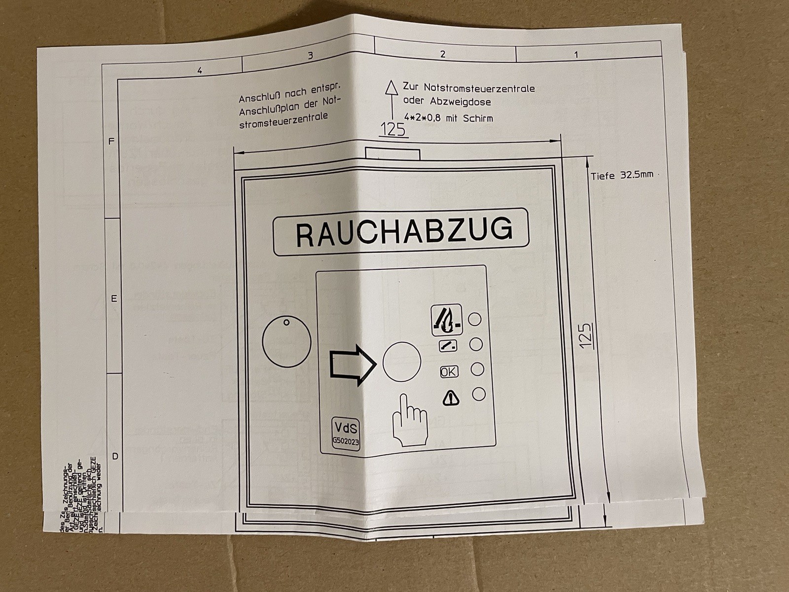 GEZE RWA-TASTER Rauchabzug FT424V DC-VdS