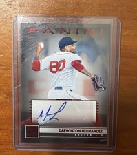 2019 Panini Chronicles Baseball Darwinzon Hernandez Rookie Auto /50PS-DH Red Sox