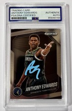 Anthony Edwards Signed Prizm Black Card PSA DNA Auto Autographed RARE PAINT SIG