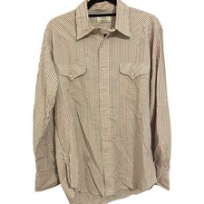 Vintage 80s Ruddock Multicolor Striped Pearl Snap Western Long Sleeve Shirt Med