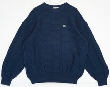 Vintage Lacoste Navy Blue Knit Crew Neck Sweater Size 6 or L