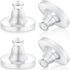 100pcs Rubber Earring Backs, Soft Clear Hypoallergenic Silicone Safety Stoppers