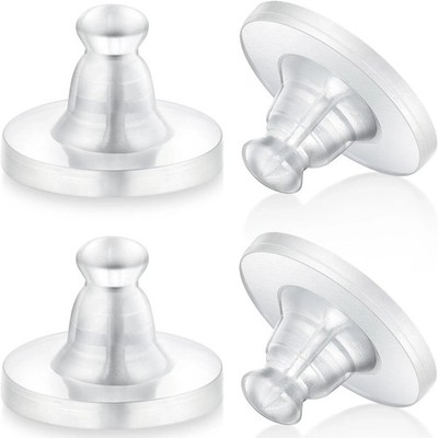 100pcs Rubber Earring Backs, Soft Clear Hypoallergenic Silicone Safety Stoppers