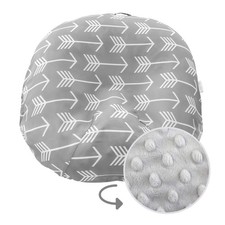 Mila Millie Water-Resistant Newborn Lounger Cover, Unisex Gray Arrow, Removable
