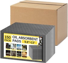 150 Pack Oil Absorbent Pads, Polypropylene oil Spill Mat 9.8 x 13 Inch Water