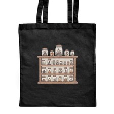 'Spell Jar Shelving' Classic Black Tote Shopper Bag (ZB00031166)