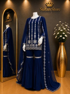 Elegantes Abendkleid Damen 3-teilig | Punjabi Salwar Kameez ,Party Hochzeit | XL