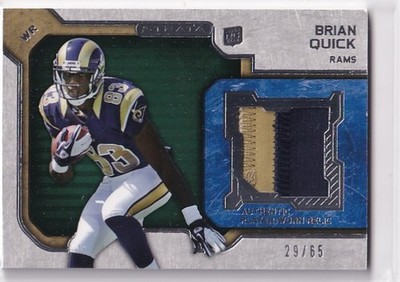 Brian Quick 2012 Topps Strata #RR-BQ Rookie Relics Green Patch #/65 Rams