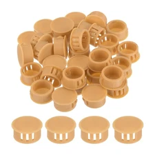 64Pcs 18mm Orange Nylon Plastic Round Locking Hole Plugs Insert End Caps