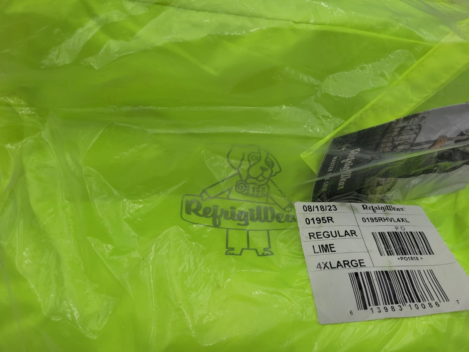 Refrigiwear 0195R MID-WEIGHT RAINWEAR SET LIME REGULAR 4XL - product detail image 9