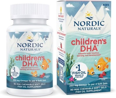 NORDIC NATURALS, CHILDREN`S DHA 250mg Erdbeere 90 Mini Weichkapseln SUPER PREIS