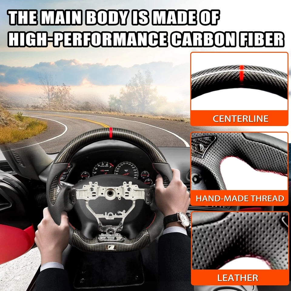 Volante deportivo de fibra de carbono para Lexus ISF IS200/250/300/350 2014+ CON CALEFACCIÓN Foto 3 de 4