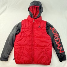 Air Jordan Puffer Jacket Vest Hoodie Full Zip Size Youth M 10-12 YO RN 81917
