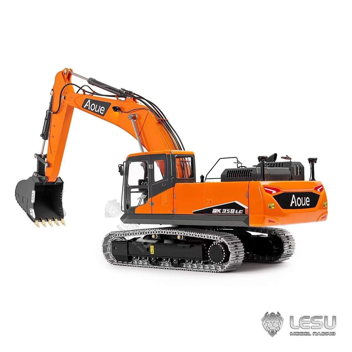 Metal LESU 1/14 RC Hydraulic Digger Aoue DX350LC Excavator 3CH Valve Flysky ST8