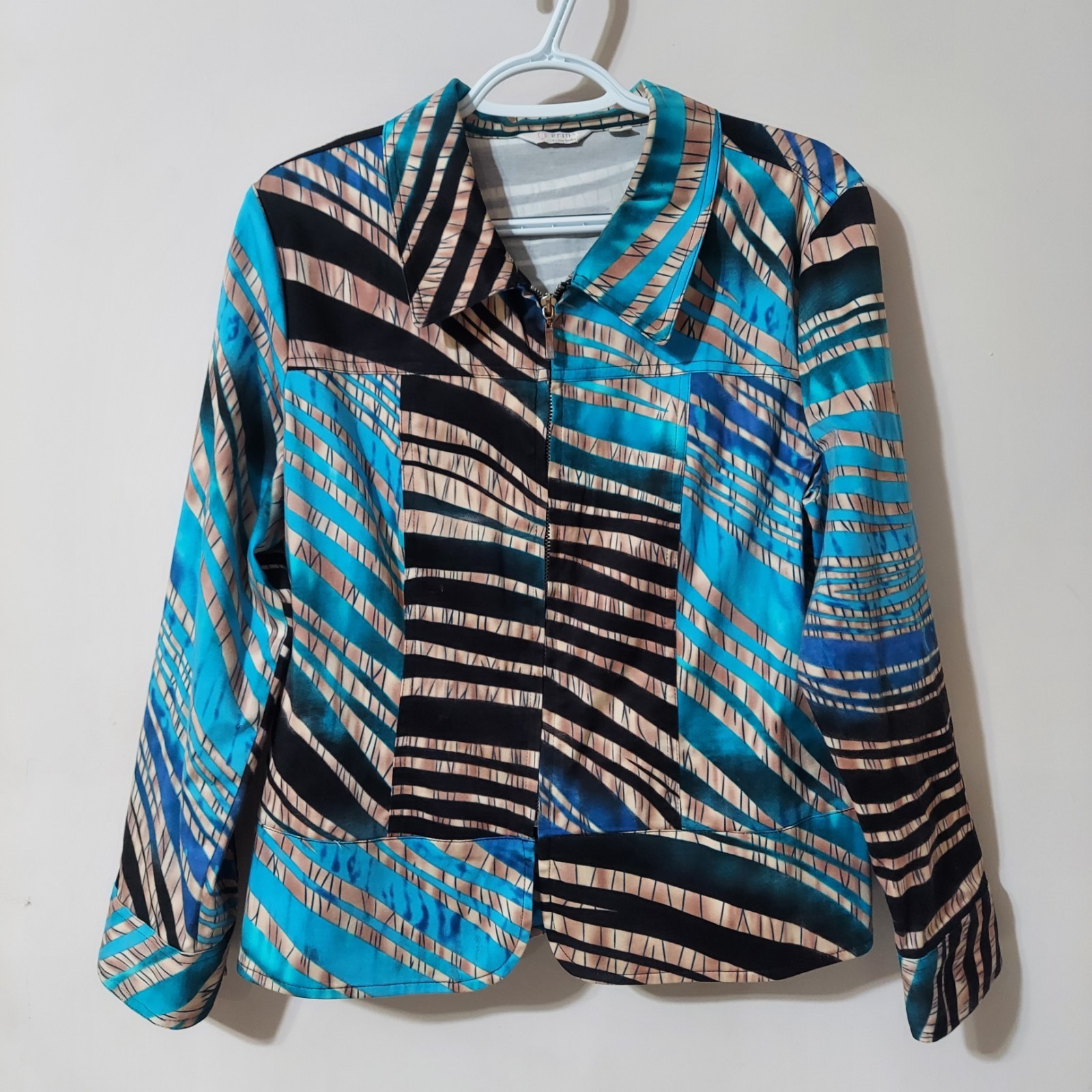 Erin By Erin London Women's Long Sleeve Collared Full Zip Jacket  Sz P/L stretch