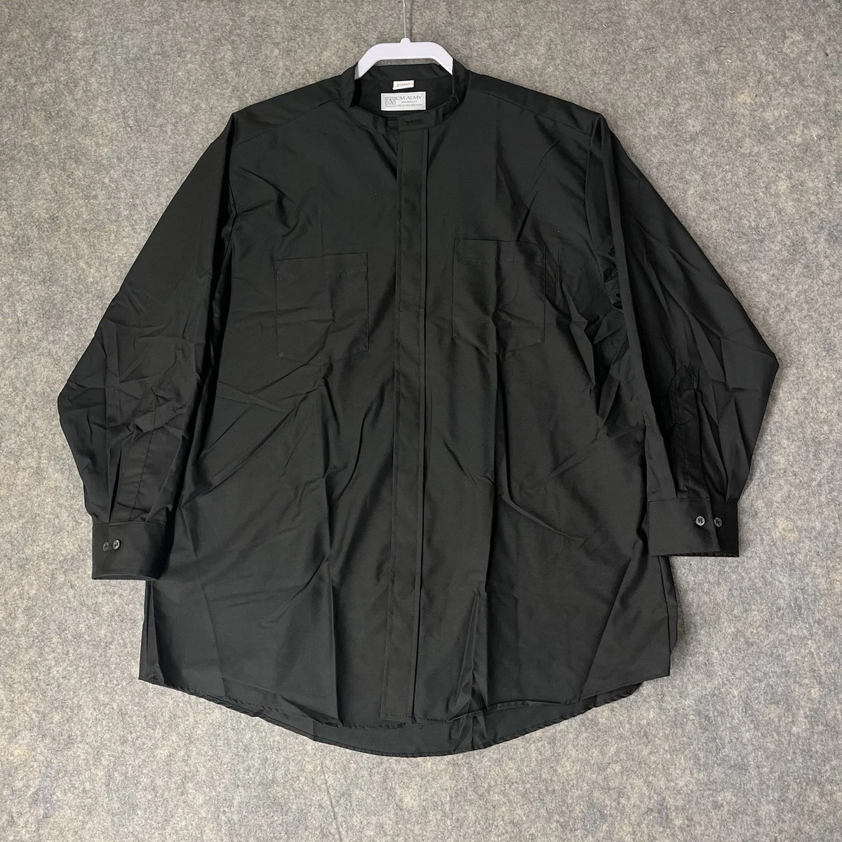Black Collarless Dress Shirts for Men for sale