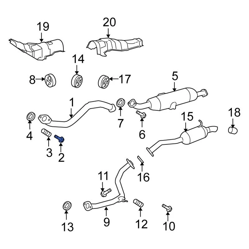 For Scion xB 2004-2015 Scion 90109A0064 Exhaust Bolt - Изображение 3 из 4