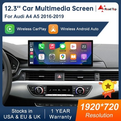 12,3''Ultradünn Wireless CarPlay Multimedia Touch Screen Sat für Audi A4 A5 MIB2