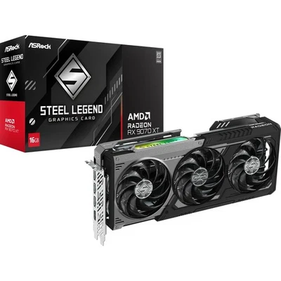 Grafikkarte ASRock Radeon RX 9070 XT Steel Legend Dark - 16GB GDDR6, 1x HDMI, 3x