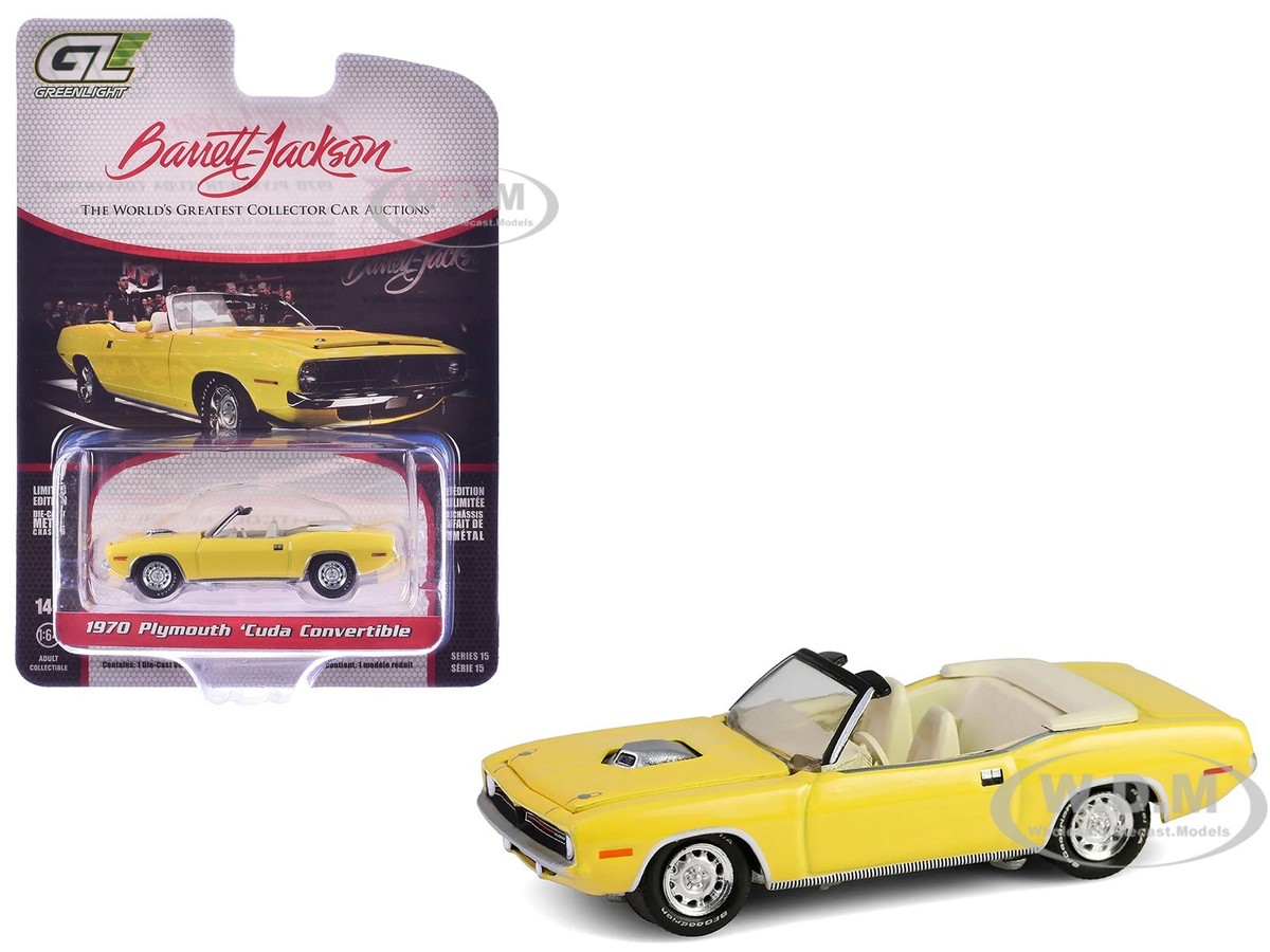 1970 PLYMOUTH 'CUDA CONVERTIBLE YELLOW 1/64 DIECAST MODEL BY