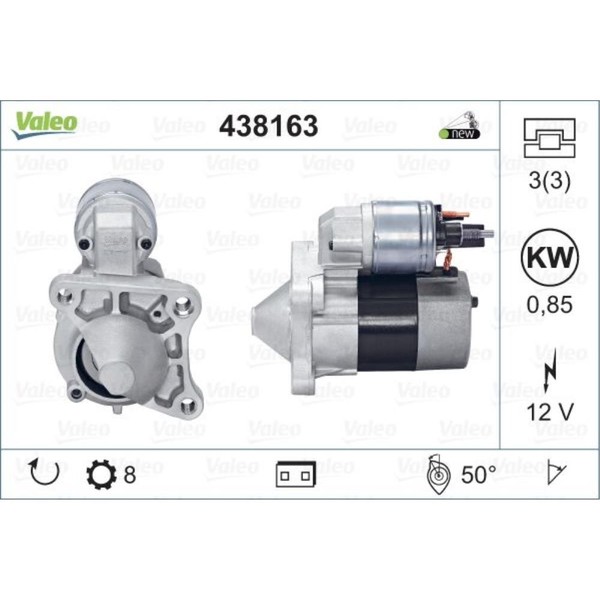 Valeo Starter 0.85 KW FüR Dacia Duster Logan MCV 1.6 16V Renault ScéNic II-image